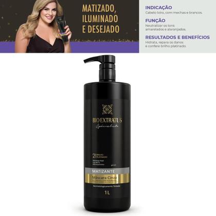 Imagem de Shampoo Mais Liso Máscara Capilar Matizante Cinza Bio Extratus