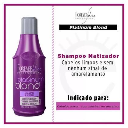 Imagem de Shampoo Matizador Platinum Blond Forever Liss 300ml Original!