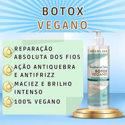 Imagem de Shampoo Reconstrução Antifrizz Botox Vegano Headline 500ml