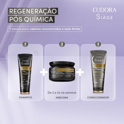 Imagem de Shampoo Reconstrução Regeneração Pós Química Reparação Óleo de Coco 250ml Eudora Siàge