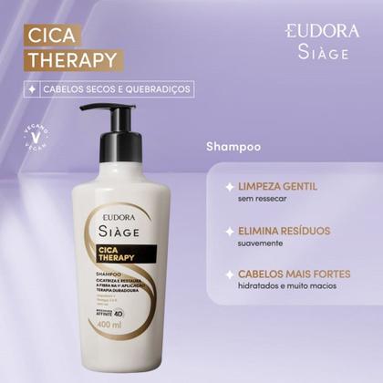 Imagem de Shampoo Reconstrução Reparação Cica Therapy Restauração Capilar 400ml Eudora Siàge