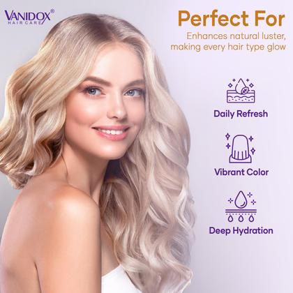 Imagem de Shampoo roxo VANIDOX, sem sulfato, tonificante de latão, 480 ml