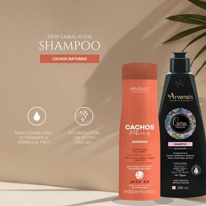 Imagem de Shampoo sem Sulfato Cachos Naturais Vegano - 300ml - Arvensis