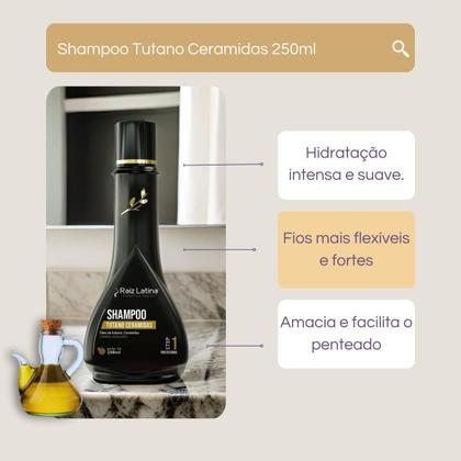 Imagem de Shampoo Tutano Ceramidas Raiz Latina 250 Ml sem sal ceramidas cabelos ressecados danificados