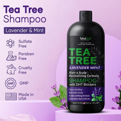 Imagem de Shampoo VANIDOX Tea Tree Lavender Mint 480 mL com coceira no couro cabeludo
