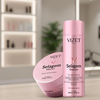 Imagem de Shampoo Vizet Selagem Térmica Pós Progressiva 250ml Brilho, Nutrição e Prolonga Efeito do Alisamento