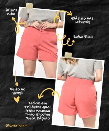 Imagem de Short Alfaiataria C/ Bolso em Poliéster Plus Size 42 Ao 52