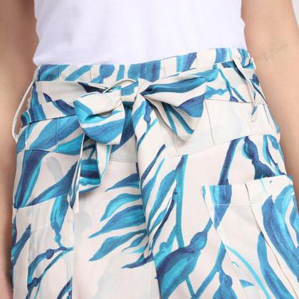 Imagem de Short All Is Love Amarração Bolsos Frontais Algas Feminino