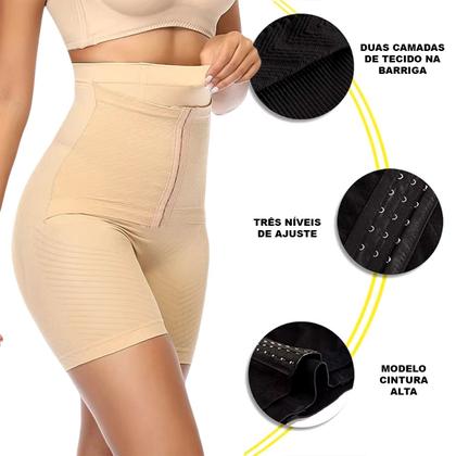 Imagem de Short Cinta Modeladora Fechamento Em Colchete Pós Parto COR:PRETOTAMANHO:P (38-40)