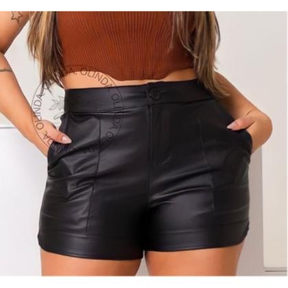 Imagem de Short Couro Plus Size Feminino