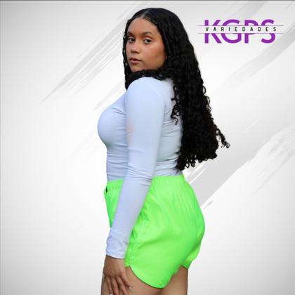 Imagem de Short Curto Leve Com Cordão E Elástico Na Cintura Esportivo E Lazer Tecido Tactel Plus Size - Verde