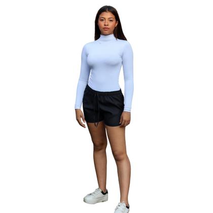 Imagem de Short Curto Leve Com Cordão E Elástico Na Cintura Esportivo E Lazer Tecido Tactel - Preto