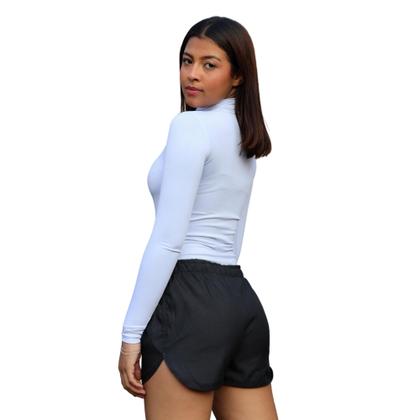 Imagem de Short Curto Leve Com Cordão E Elástico Na Cintura Esportivo E Lazer Tecido Tactel - Preto