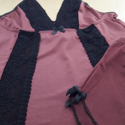 Imagem de Short Doll em Microfibra com Detalhes em Renda e Laço - Short Doll Samantha