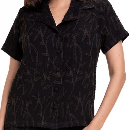 Imagem de Short Doll Jacquard com Elastano - Preto - P