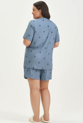 Imagem de Short Doll Manga Curta Viscolycra Plus Size Cor Com Amor