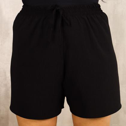 Imagem de Short Duna Feminino Soltinho Cós Alto Com Elástico Plus Size
