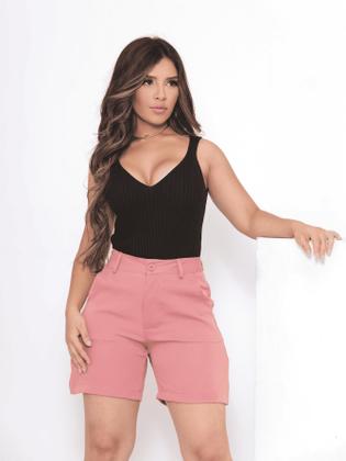 Imagem de Short em Alfaiataria Social com Bolsos Frontais e traseiros super na moda