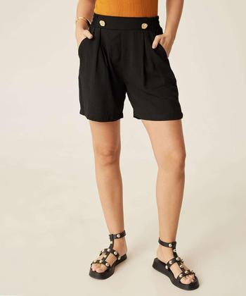 Imagem de Short Feminino Crepe Alfaiataria Bolsos Marisa-73028