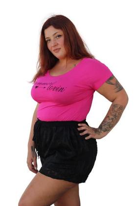 Imagem de Short feminino devorê com forro e bolsos Plus Size