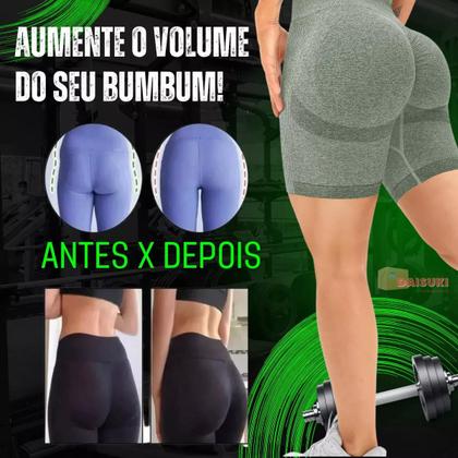 Imagem de Short Feminino Empina Bumbum Cintura Alta Modeladora Cinza