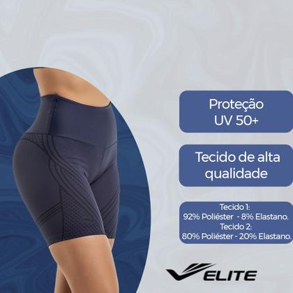 Imagem de Short Feminino Fitness Fit Para Academia Corrida Dança Modelo Estampado Com Proteção UV50+