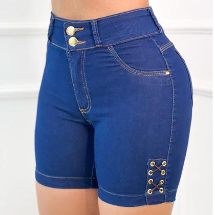 Imagem de Short Feminino Jeans confortável Curto  Luxo para mulheres exigentes