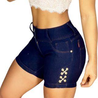 Imagem de Short Feminino Jeans confortável Curto  Luxo para mulheres exigentes