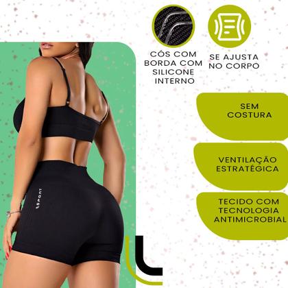 Imagem de Short Feminino Lupo Esporte Fitness Basic Sem Costura Shorts