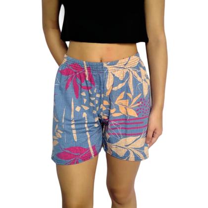 Imagem de Short Feminino Meia Coxa Soltinho Elástico Estampas Sortidas Viscolycra Pp ao Plus Size