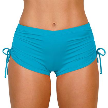 Imagem de Short feminino moda praia com regulagem lateral sunquíni franzido shortinho bionda liso