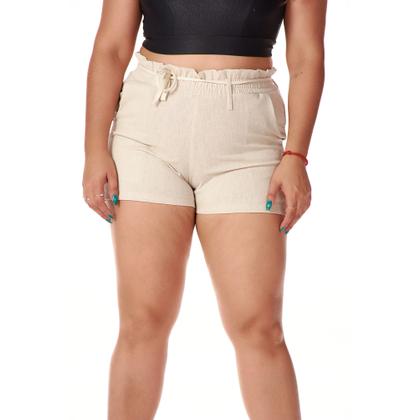 Imagem de Short Feminino Modelo Linho Confortável Estilosos Moda Casual Lazer Passeio