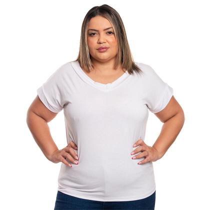 Imagem de Short Feminino Plus Size Bermuda Fitness Academia Caminhada E Blusa Blusinha Lisa Basica Gola V