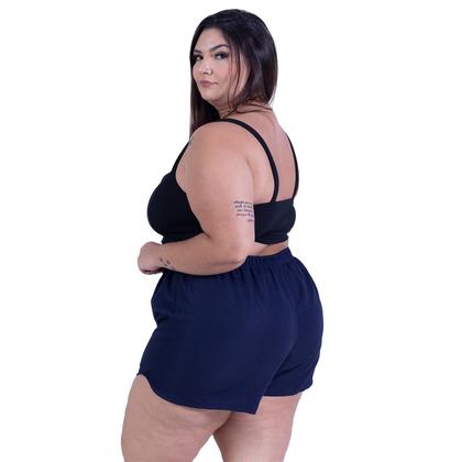 Imagem de Short Feminino Plus Size De Banho Praia Piscina Bermuda Tactel Com Elastano Soltinha