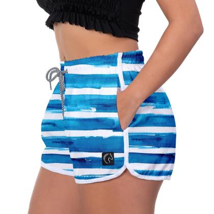 Imagem de Short Feminino Tactel com Elástico e Cordão Ajustável Bolsos Laterais e Secagem Rápida Casual Praia ou Academia