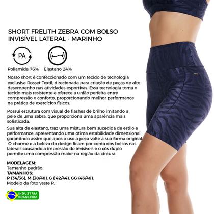 Imagem de Short Feminino Zebra com Bolso Invisível Lateral Frelith