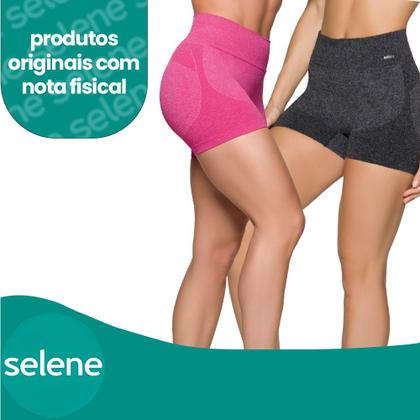 Imagem de Short Fit Fitness Push Up Selene Modelo Sem Costura Com Cintura Alta