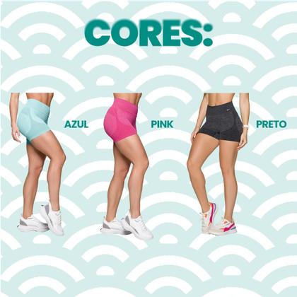 Imagem de Short Fit Fitness Push Up Selene Modelo Sem Costura Com Cintura Alta