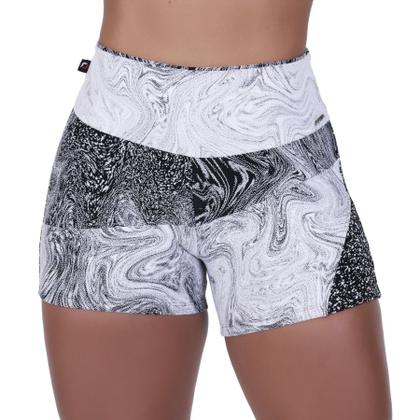 Imagem de Short fitness feminino jacquar poliamida degrade cintura alta orbis