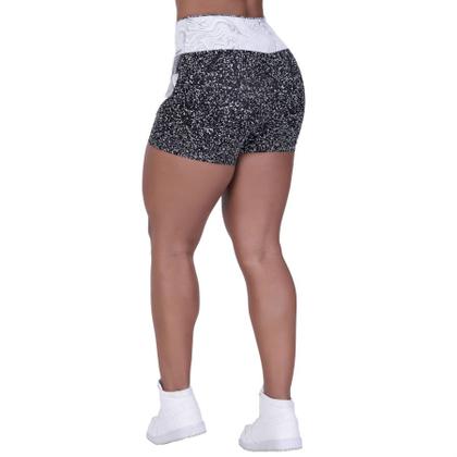 Imagem de Short fitness feminino jacquar poliamida degrade cintura alta orbis
