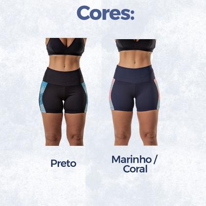Imagem de Short Fitness Fit Esportivo Treino  Estampado Com Proteção UV50+ Com Tamanhos Plus Size
