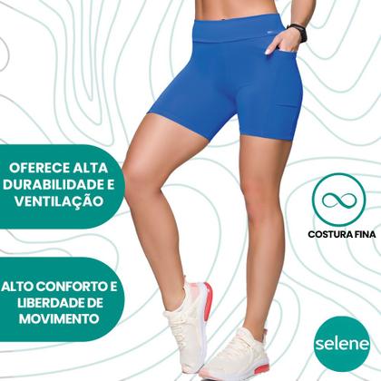 Imagem de Short Fitness Fit Feminino Para Academia Exercícios Modelo Com Bolso Lateral