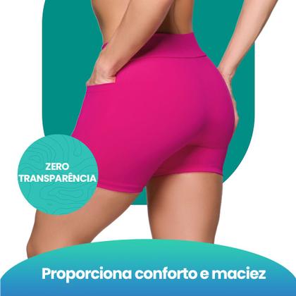 Imagem de Short Fitness Fit Feminino Para Academia Exercícios Modelo Com Bolso Lateral