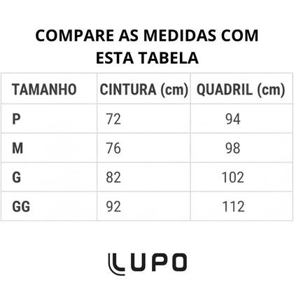 Imagem de Short Fitness Lupo LSport Levanta Bumbum Compressão Cós Alto Sem Costura Preto Academia Treino