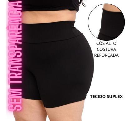 Imagem de Short Fitness Plus Size Feminino Curto Reforçado Cós Alto