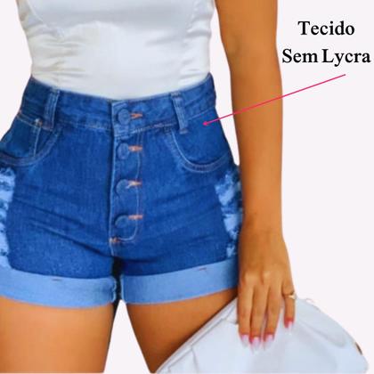 Imagem de Short jeans Feminino Cintura Alta Bermuda Jeans Feminina