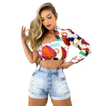Short Jeans Feminino Cintura Alta com lavagem Clara - Fortaleza Jeans Imagem de Short Jeans Feminino Cintura Alta com lavagem Clara