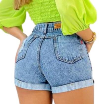 Imagem de Short Jeans Feminino destroyed Jeans Premium Da moda Short curto