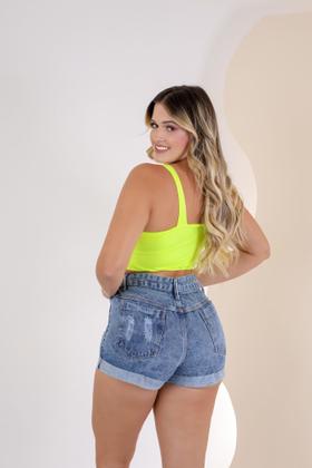 Imagem de Short Jeans Feminino destroyed Jeans Premium Da moda Short curto