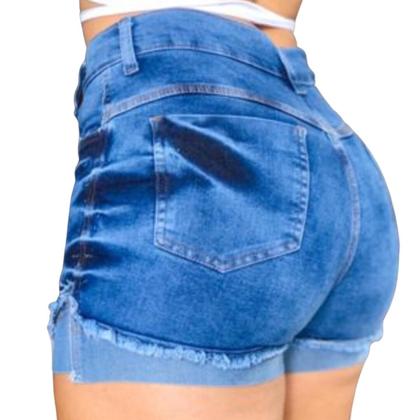 Imagem de Short Jeans Feminino: Lavagem Vintage e Romântico